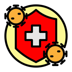 Virus Protection Shield Vector Filled Icon Design