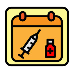 Vaccine Reminder Vector Filled Icon Design