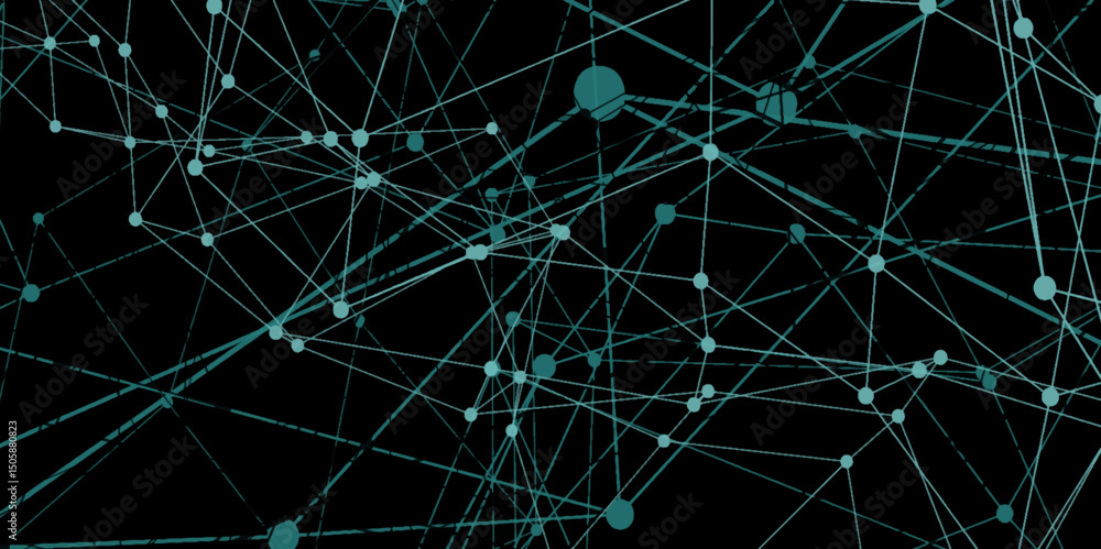 Poster abstract technology connection network of particles and lines. network patterned background. connect