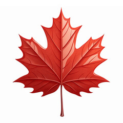 Naklejka premium Vibrant Red Maple Leaf Illustration with Transparent Background for Seasonal Decor and Design