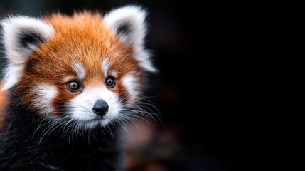 Close-up of a red panda cub