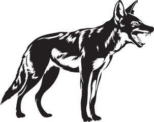Jackal Silhouette Vector Illustration Wildlife Animal and Design Element for Creative Projects