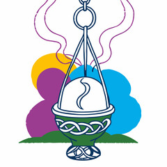 Celtic Knot Incense Burner with Smoke, Spiritual Decor