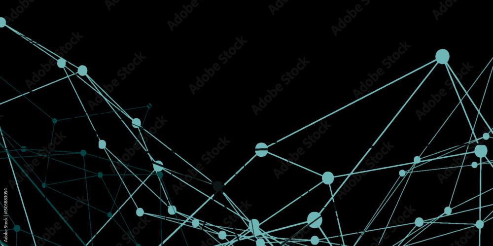 Poster abstract technology connection network of particles and lines. network patterned background. connect