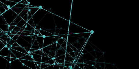 Abstract technology connection network of particles and lines. network patterned background. Connection background with dots and lines. molecules light off white lines digital technology concept. 