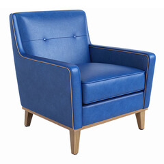 Stylish Blue Armchair with Wooden Legs Perfect for Modern Living Room Decor