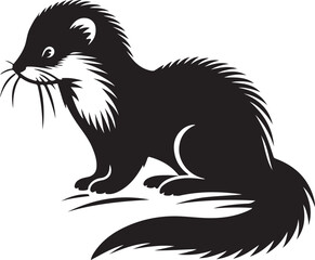 Obraz premium Elegant Mink Silhouette Vector Illustration for Graphic Design and Creative Projects