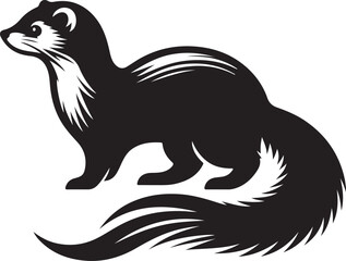 Vector Illustration of a Mink Design Element for Wildlife or Fur Industry