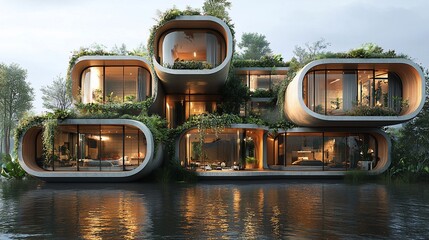 Modern Eco-House on Water