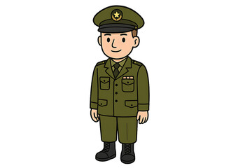 A national soldier carrying out their duty to protect the country.