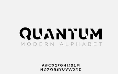 Modern bold Typography alphabet for technology and fashion display text