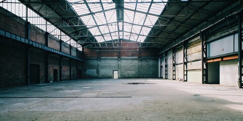 Empty Industrial Warehouse Interior