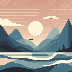 lake in a mountainous area