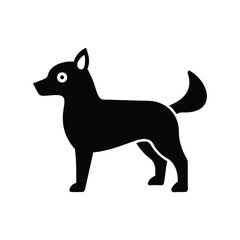 A set of black dog silhouette pictograms. icon