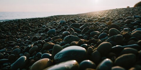 Obraz premium Dark Stones Beach