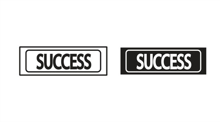 Success icon, with editable thin line stroke, isolated on white background, vector illustration.