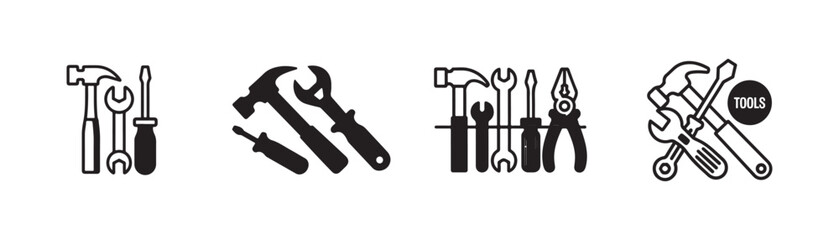 Simple black and white tools graphic design