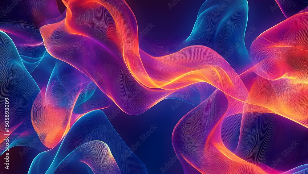 Poster a background of neon lines and shapes, creating way to add energy and excitement