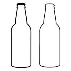 Beer bottle icon, vector illustration. Flat design style.