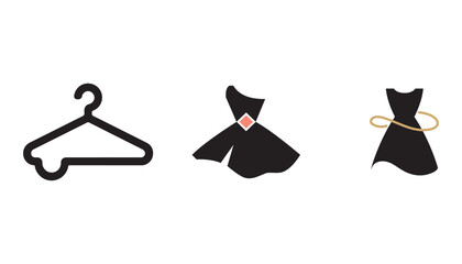 Stylish black dress and hanger graphic design