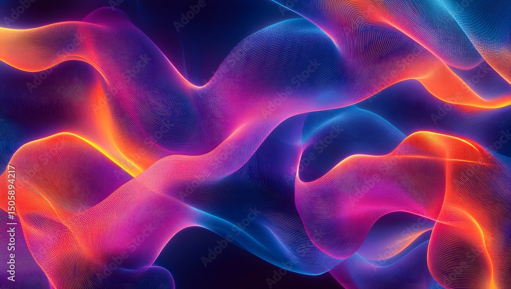 Poster a background of neon lines and shapes, creating way to add energy and excitement