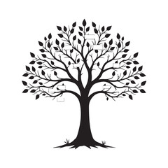 Obraz premium Black vector Tree and Roots. Vector Illustration file