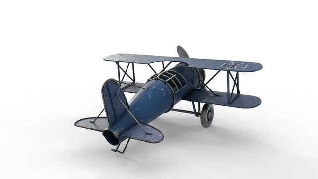 airplane vintage toy 3d animation