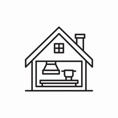 house kitchen coziness icon sign vector