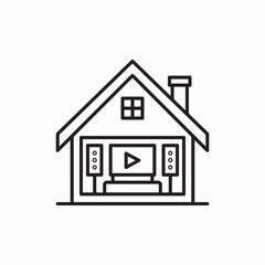 house media play icon sign vector