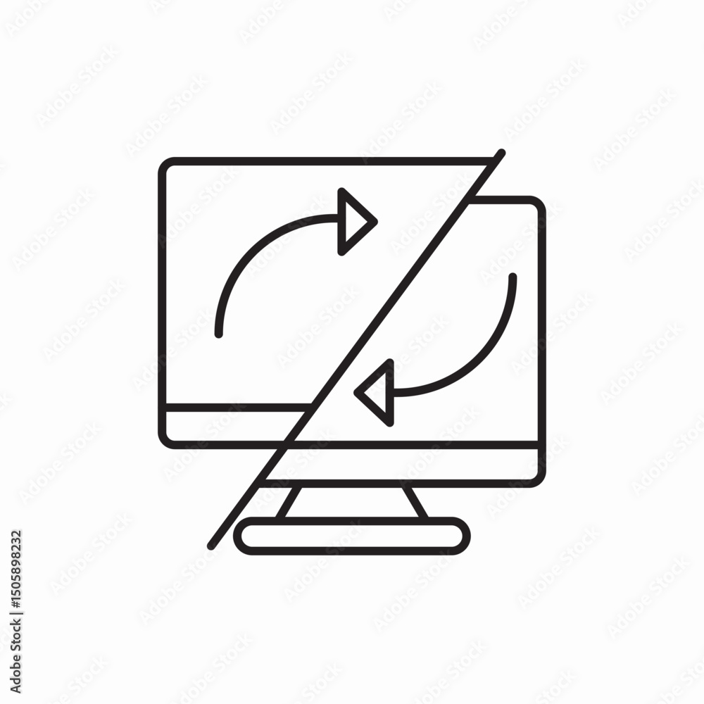 Poster monitor computer icon sign vector