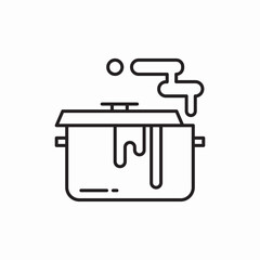 pot steam cooking icon sign vector