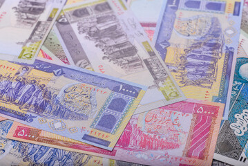 Iranian paper money, banknotes, rial currency for business and financial settlements. Iranian money