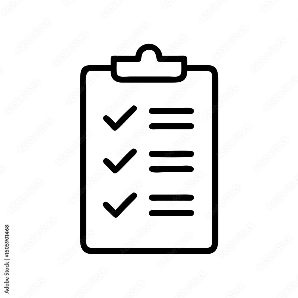 Poster checklist interface icon on transparent background for web and graphic design
