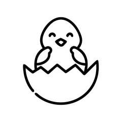 Fototapeta premium Chick in eggshell icon on transparent background for web and graphic design