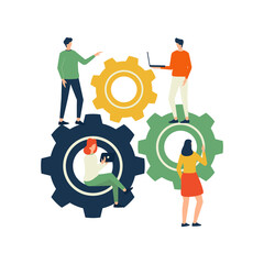 business team with gears