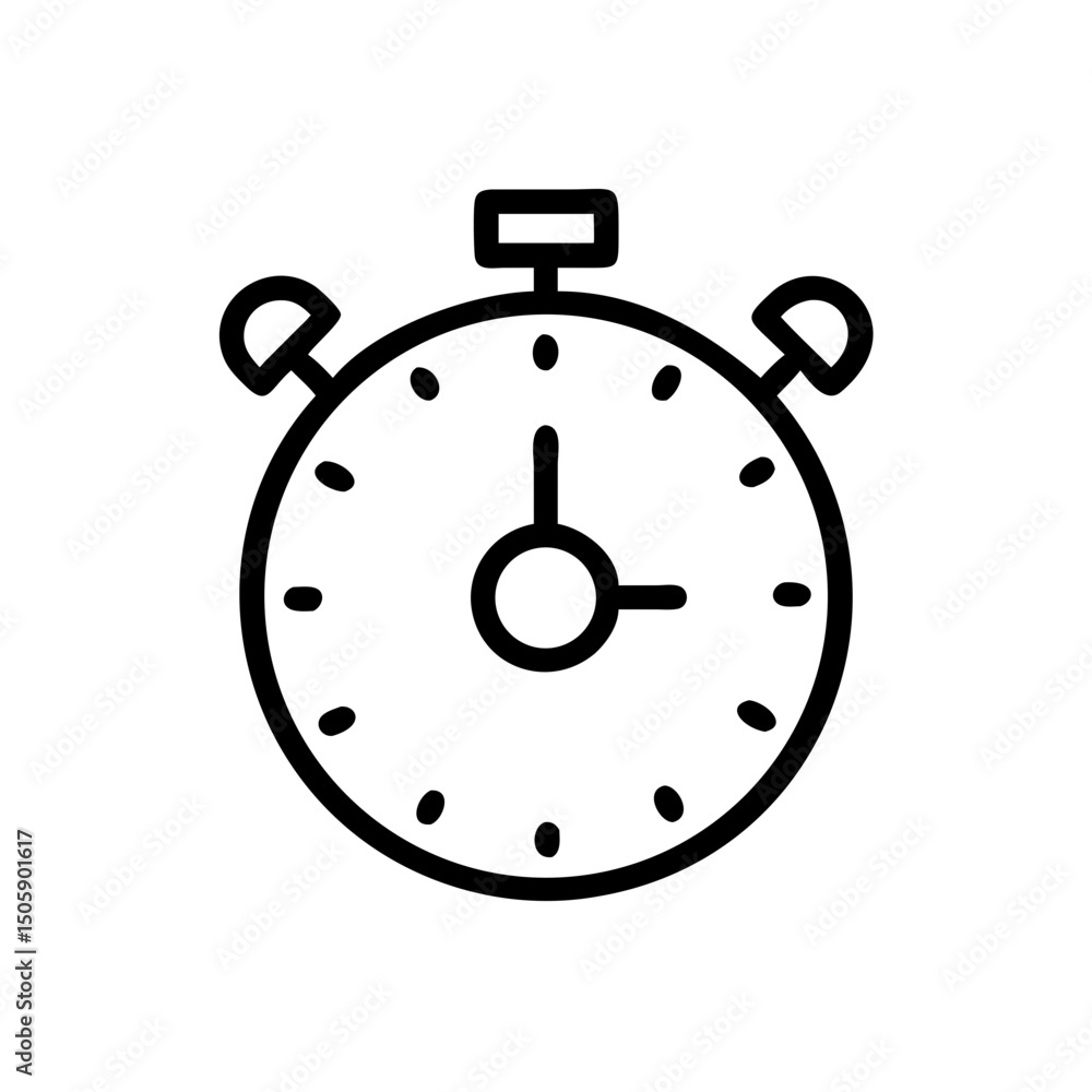 Poster countdown timer clock icon on transparent background for web and graphic design