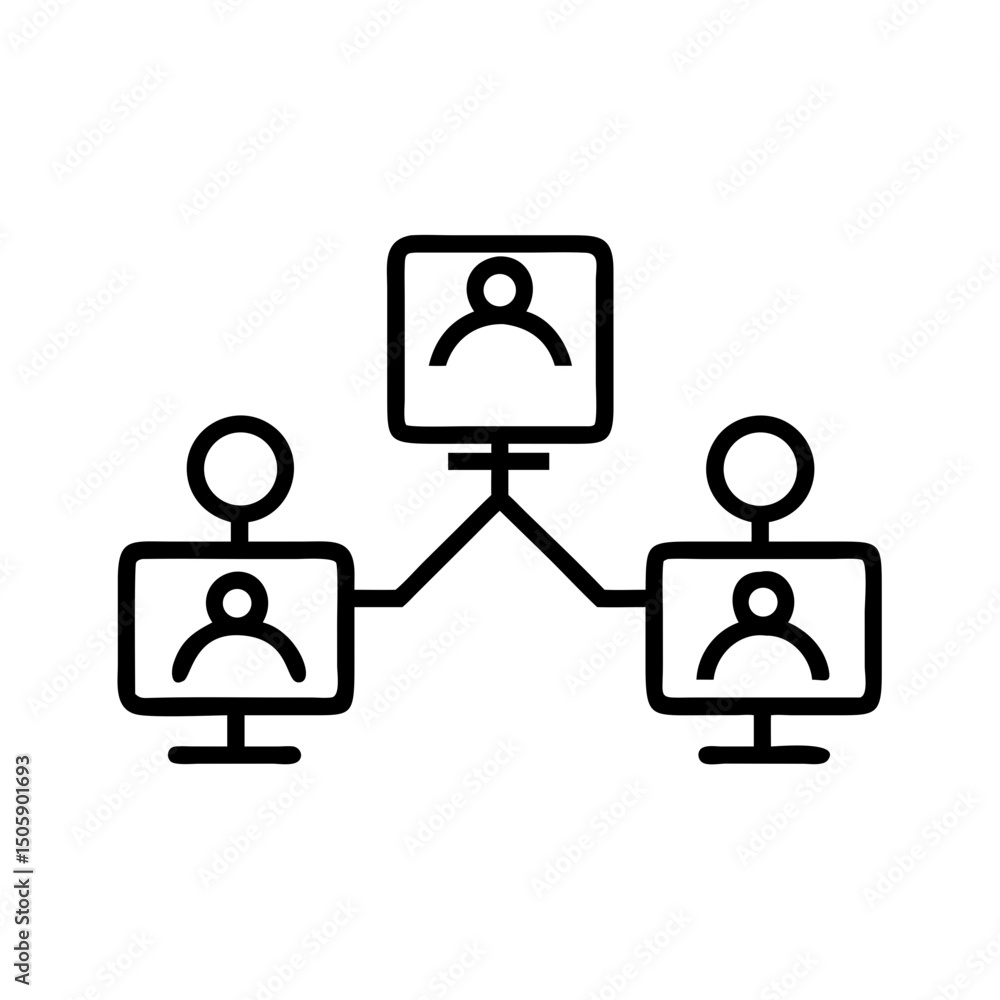 Aufkleber digital collaboration icon on transparent background for web and graphic design