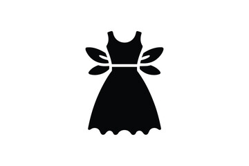 Fairy dress silhouette isolated in white background