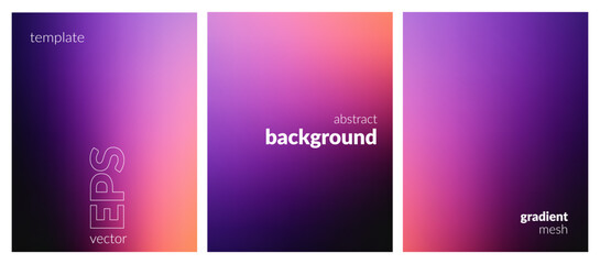 Abstract blurred background. Gradient mesh. Dark color mix. Effect luminous pink lilac black blend. Modern design template for web covers, ad banners, posters, brochures, flyers. Vector EPS