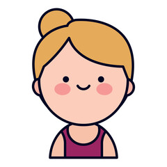 Adorable Kawaii Style Woman Avatar Icon