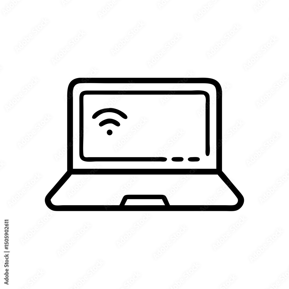 Poster laptop device icon on transparent background for web and graphic design