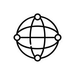 Network globe symbol icon on transparent background for web and graphic design
