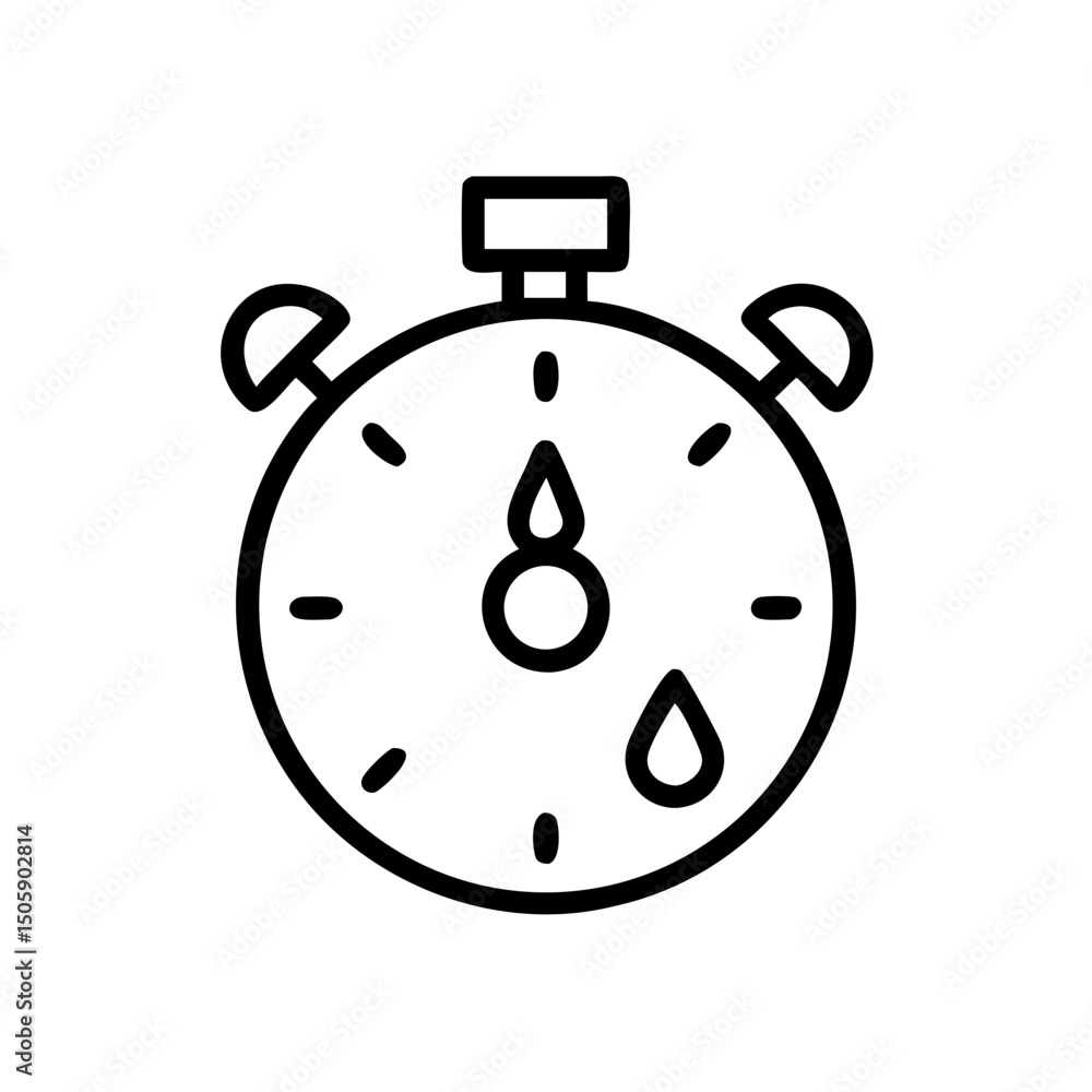 Poster sweating stopwatch icon on transparent background for web and graphic design