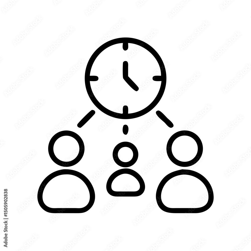 Poster team time management icon on transparent background for web and graphic design
