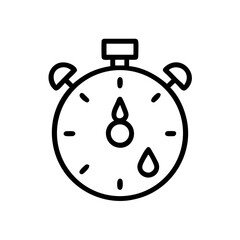 Sweating stopwatch icon on transparent background for web and graphic design