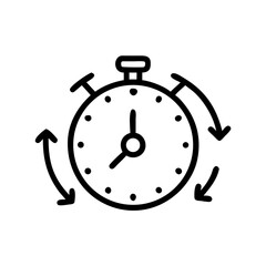 Stopwatch with arrows icon on transparent background for web and graphic design