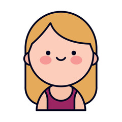 Adorable Kawaii Style Woman Avatar Icon