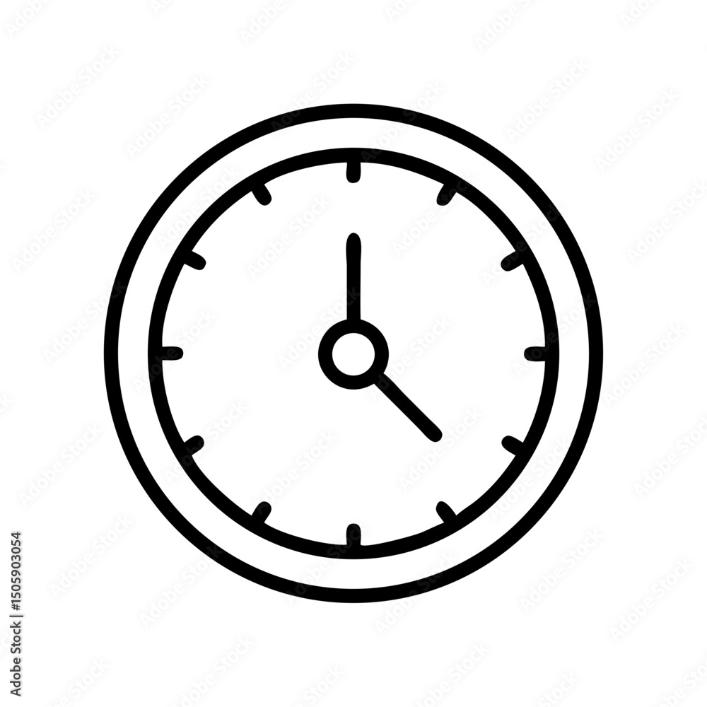 Poster wall clock icon on transparent background for web and graphic design