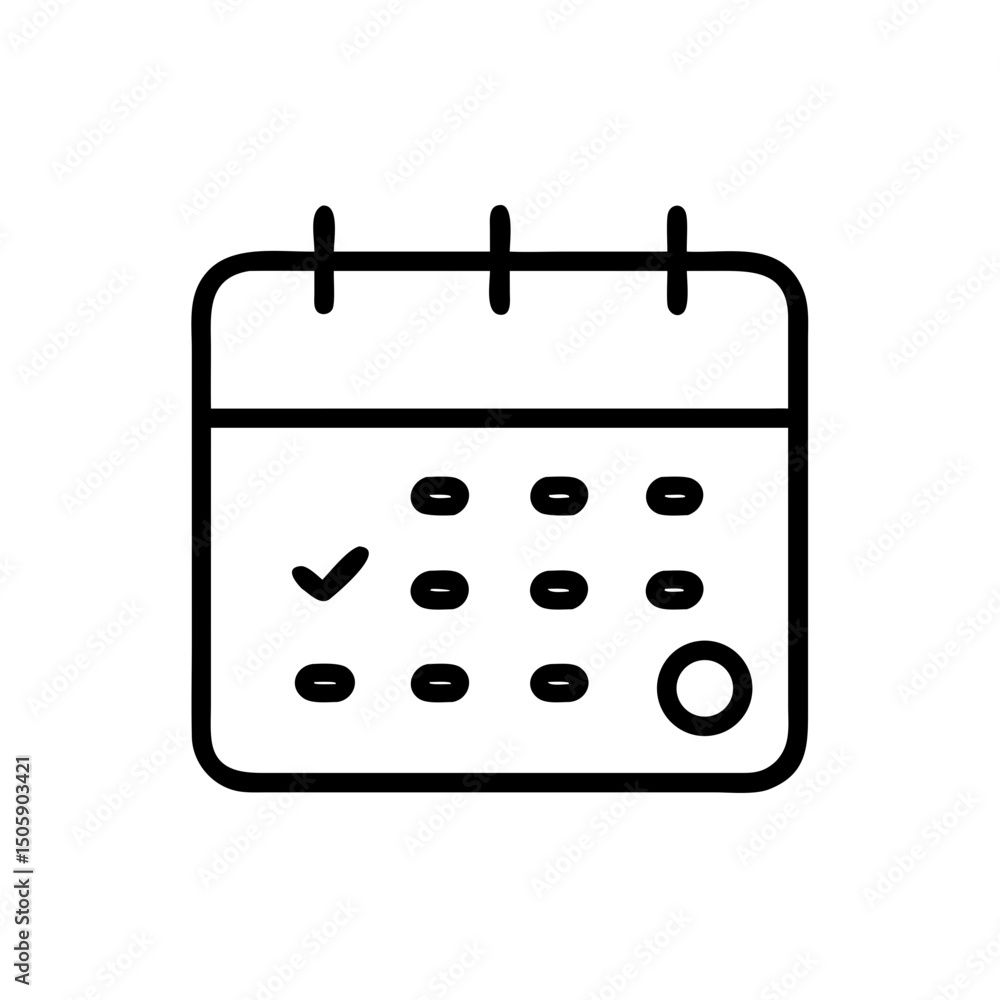 Poster work calendar icon on transparent background for web and graphic design