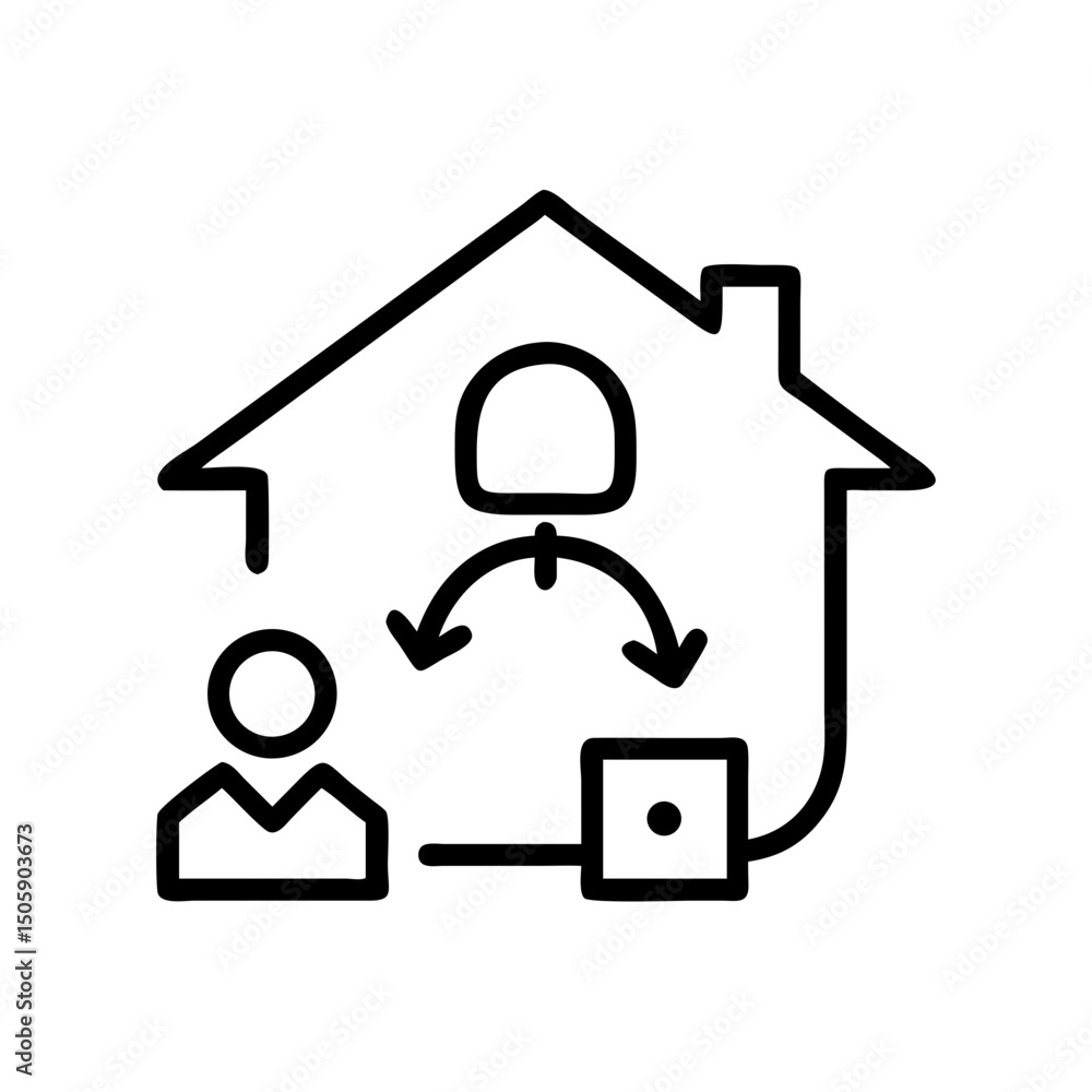 Aufkleber work from home symbol icon on transparent background for web and graphic design